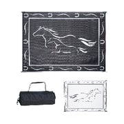 MINGS MARK Reversible Mat; Black/White; Galloping Horses; 8Ft x 11Ft GH8111